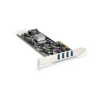 StarTech.com Scheda PCIe USB 3.0 a 4 porte con 4 canali dedicati a 5Gbps (USB 3.2 Gen 1) - UASP - Alimentazione SATA / LP4 - Scheda adattatore/Scheda di espansione PCI Express a 4x USB (PEXUSB3S44V)
