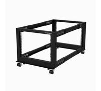 StarTech.com Server Rack a 4 Montanti 8U Open Frame, Armadio Rack di Rete 19" con Ruote, piedini di livellamento o montaggio a