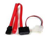 StarTech Cavo adattatore Slimline SLSATAF20 SATA a SATA E, LP4, 50 cm, Rosso