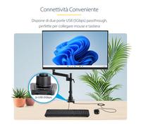 StarTech.com Staffa per montaggio monitor su scrivania - Articolabile - 2 x USB 3.0 - Qualità superiore