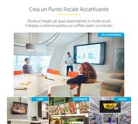 StarTech.com Supporto a soffitto per TV - Staffa per TV con asta telescopica corta egolabile - Inclinabile / girevole - Staffa VESA universale per schermo singolo da 32 a 75 (FPCEILPTBSP)