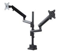 StarTech.com Supporto Doppio Monitor per Scrivania - Braccio 2 VESA fino a 32 /8kg Staffe Verticali Impilabili Altezza Regolabile/Snodato Montaggio Morsetto C o Vite Passante (DESK MOUNT DUAL MONITOR
