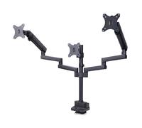 StarTech.com Supporto per tre monitor fino a 27, VESA 75x75/100x100, regolazioni dei bracci senza attrezzi, montaggio con morse NEW