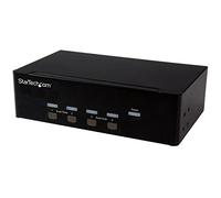 StarTech.com Switch Commutatore a 4 Porte, Kvm USB 2.0 a Doppio VGA con Hub USB a 2 Porte e 3.5 mm Audio