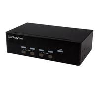 StarTech.com Switch Commutatore a 4 Porte, Kvm USB 2.0 a Doppio VGA con Hub USB a 2 Porte e 3.5 mm Audio