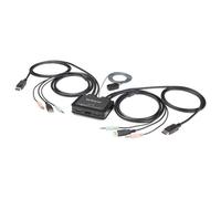 StarTech Switch KVM DisplayPort SV211DPUA4K - 2 porte, 4K 60 Hz, cavi integrati, Nero