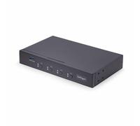 StarTech.com Switch KM a 4 porte con commutazione del mouse, switcher USB per tastiera/mouse, audio 3,5 mm/USB, Condivisione periferiche tra 4 PC, conforme a TAA