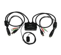 STARTECH.COM Switch Kvm Cavo HDMI USB 2 Porte con Audio e Switch Remoto - Alim