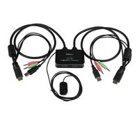 StarTech.com Switch Kvm Cavo HDMI USB 2 Porte con Audio e Switch Remoto - Alimen
