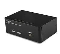 StarTech.com Switch KVM DisplayPort per doppio monitor - Hub USB 2.0 a due porte - Audio e microfono - Switch KVM DP (SV231DPDDUA)