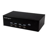 StarTech.com Switch Commutatore a 4 Porte, Kvm USB 2.0 a Doppio VGA con Hub USB a 2 Porte e 3.5 mm Audio
