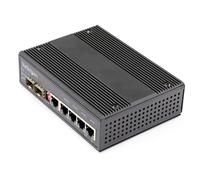 StarTechcom Switch rete LAN industriale a 6 porte - 4 porte PoE RJ45 + 2 slot SFP 30W - 10/100/1000Mbps Power over Ethernet -