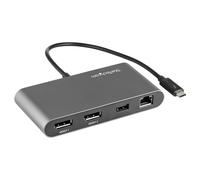 StarTech.com Thunderbolt 3 Mini Dock - Docking Station TB3 portatile per doppio monitor DisplayPort 4K 60Hz -USB- A hub (USB 3.0/5 Gbps) e GbE - Cavo da 28 cm - Adattatore multiporta per laptop - Mac/Windows