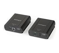 StarTech. com USB 2.0 Extender Over Cat5/Cat5e/Cat6 Ethernet Cable (RJ45) - 330ft/100m Industrial USB Extender Adapter Kit w/ESD Protection & Metal Case - Externally Powered - 480 Mbps (USB2001EXT2NA)