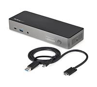 StarTech.com USB-C e USB-A Dock - Docking station universale triplo monitor DisplayPort e HDMI 4K 60Hz - 85W Power Delivery, Hub 6x USB, GbE, Audio - Docking station USB tipo C/USB 3.1 Gen 2 10Gbps