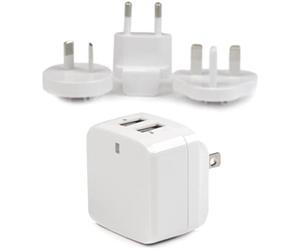 StarTech.com USB2PACWH Caricabatterie da Muro a Doppia Porta USB ad Alta Potenza, 17 W, 3.4 A, Alimentatore USB da Viaggio, Internazionale, Bianco