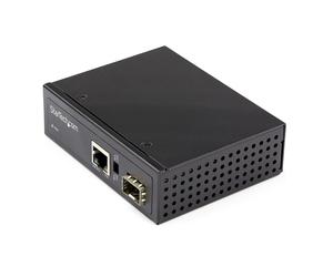 STARTECH Convertitore Media Fibra a Ethernet 60W PoE+ - IP30 - Nero