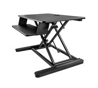 StarTechcom Standing desk per due monitor con vassoio per tastiera - Convertitore per scrivania regolabile in altezza - Ampia
