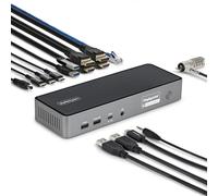 StarTech Dock USB-C Triplo 4K 60Hz HDMI o DP, MacBook e Windows, 140W | Adattatore multiporta compatto, Ideale per postazioni triplo monitor, Power Delivery