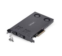 StarTech.com Adattatore SSD M.2 NVMe a PCIe x8; rack mobile doppio alloggiamento rimovibile; biforcazione necessaria; installazione senza attrezzi, backplane per unitÃ hot-swap (Dual-Bay to x8) [2M2-R