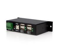 STARTECH Hub USB 2.0 Industriale in metallo a 4 porte Nero