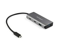 StarTech.com Hub USB-C a 4 porte con 2x USB A e 2x USB C - SuperSpeed 10Gbps USB Type-C 3.1/3.2 Gen 2 Hub - Bus USB alimentato - Adattatore portatile da USB tipo C a USB - Alluminio - Cavo da 25cm