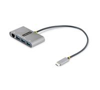StarTech.com Hub USB-C con Ethernet a 3 porte - Adattatore USB Type-C con 3x USB-A e 1X Ethernet Gigabit - Splitter USB C Alimentato da Bus- USB 3.0 5Gbps - Hub Portatile USB-C/USB-A - Cavo Integrato da 30cm - GbE