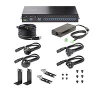 StarTech Hub USB Industriale 16 Porte 5Gbps (S5G16AINDS-USB-A-HUB) | Alimentatore da 160W, Doppio Host, Montabile su Scaffale