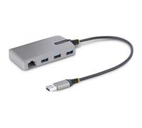 StarTech.com Hub USB a 3 porte con Ethernet - Hub USB 3.0 5Gbps alimentato via bus - Hub splitter USB-A a 3x USB-A portatile pe