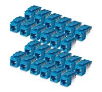 StarTech Connettore Keystone RJ45 Cat6 UTP, Confezione da 24 Prese Ethernet per Scatola a Muro, Terminazione 110 Punch Down a 90°; Blu