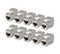 StarTech Connettore Keystone RJ45 Cat6a STP, Confezione da 10 Prese Ethernet Schermate per Scatola a Muro, Senza Attrezzi a 180°