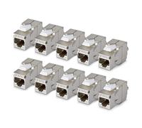 StarTech Connettore Keystone RJ45 Cat6a STP, Confezione da 10 Prese Ethernet Schermate per Scatola a Muro, Senza Attrezzi a 180°
