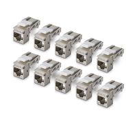 StarTech Connettore Keystone RJ45 Cat6a STP, Confezione da 10 Prese Ethernet Schermate per Scatola a Muro, Senza Attrezzi a 90°