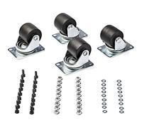 StarTech.com Ruote industriali per armadi rack, Set di 4 viti M6, Ruote girevoli di ricambio (45x75mm) per rack 4 montanti (RKCASTER2)