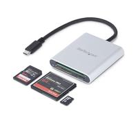 StarTech Lettore/Scrittore SD microSD CompactFlash USB-C 3.0 (FCREADU3C) | Cavo USB-C Integrato, Lettura di Memoria Flash, Multi-Formato