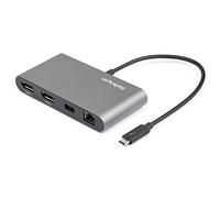 StarTech.com Thunderbolt 3 Mini Dock - Docking Station TB3 portatile per doppio monitor DisplayPort 4K 60Hz -USB- A hub (USB 3.0/5 Gbps) e GbE - Cavo da 28 cm - Adattatore multiporta per laptop - Mac/Windows