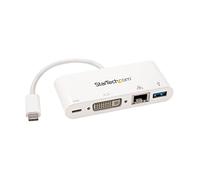 StarTech Mini Dock USB-C 4-in-1 DVI-D 1080p, 60W PD, GbE, USB-A 5Gbps | Dock da viaggio, Alimentazione 60W, Compatibile Thunderbolt 3