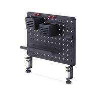 StarTech.com Pannello forato portautensili da scrivania con accessori, pannello porta oggetti in acciaio 42x32cm con morsetto, nero