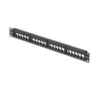 StarTech Patch Panel Vuoto a 24 Porte 1U, Pannello Patch per Connettori Keystone RJ45 STP Cat6 con Barra di Gestione Cavi, Montaggio in Armadio Rack 19"