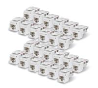 StarTech Connettore Keystone RJ45 Cat6 UTP, Confezione da 24 Prese Ethernet per Scatola a Muro, Terminazione 110 Punch Down a 90°; Bianco