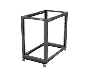 StarTech Rack 18U 19" 4 Montanti Open Frame, Regolabile fino a 101cm | Facile Accesso ai Cavi, Acciaio ad Alta Resistenza, Ideale per Data Center