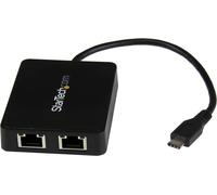StarTech.com Adattatore di Rete USB-C a doppia uscita Ethernet Gigabit con porta USB tipo-A