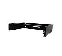 StarTech Staffa Rack 2U a Muro, Profilo Basso, Nero (RACK-2U-14-BRACKET) | Supporto a Muro per Switch di Rete, Apparecchiature IT e AV, Rack 19 Pollici