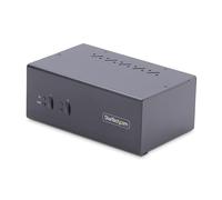 StarTech.com KVM Switch DisplayPort a 2 porte per doppio monitor DP, 4K 60Hz, HID USB 2.0, Hub 5Gbps, Commutazione con hotkey e pulsanti, Conforme TAA - Protezione ESD livello 3 [P2DD46A2-KVM-SWITCH]