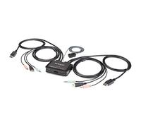 StarTech Switch KVM DisplayPort SV211DPUA4K - 2 porte, 4K 60 Hz, cavi integrati, Nero