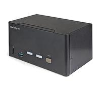 StarTech.com KVM Switch DisplayPort a due porte e triplo monitor DP - 4K 60Hz UHD HDR - KVM DP 1.2 per computer desktop con hub