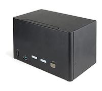 StarTech.com KVM Switch DisplayPort a 2 porte e 4 monitor - 4K 60Hz UHD HDR - KVM per desktop PC 4K DP 1.2 con hub USB 3.0 a 2 porte (5Gbps) e 4 porte USB 2.0 HID, audio - Commutazione con tasti rapidi - TAA