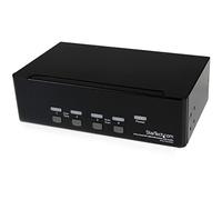 StarTech Switch KVM DVI 4 Porte Doppio Monitor, USB 2.0, Audio, 2048x1536 | Periferiche Condivise, Tasti di Scelta Rapida, Compatibile Multipiattaforma