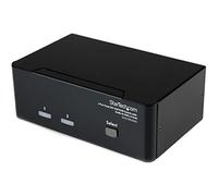 StarTech Switch KVM DVI Doppio Monitor 2 Porte con Hub USB 2.0 e Audio | Controllo di 2 Computer, Ideale per Doppio Display, Plug and Play, Compatibile Windows e Mac