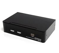 StarTech Switch KVM DVI USB 2 Porte 1920x1200 Hotkey Audio (SV231DVIUA) | Hub USB 2.0 Integrato, Condivisione di Tastiera Mouse e Monitor, Ideale per 2 Computer